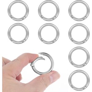 Eryi-Lot De 8 Anneaux Ronds À Ressort En Métal De 2,5 Cm Pour Clés De Voiture, Sac À Main, Loisirs Créatifs, Fabrication De Bijoux - Neuf