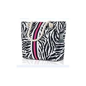 (Noir) Sac de plage extra large en toile imperm&eacute;able avec fermeture &eacute;clair et poches, parfait pour les voyages, la piscine, la natation, la plage, les vacances - Neuf