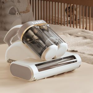 Aspirateur anti-acariens UV pour matelas - Double bac à poussière, lumière UV et ultrasons, filtre HEPA, fonction vent chaud - Contre les acariens, la poussière et les poils d'animaux sur les - Neuf