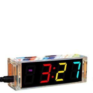 Color&eacute; Num&eacute;rique Horloge &Eacute;lectronique Kit de BRICOLAGE Avec LED Temps de la Semaine de la Temp&eacute;rature Affichage de la Date Transparent Cas de Couverture de Mod&egrave;le 2025 - Neuf