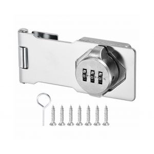 Serrure &agrave; moraillon rotative &agrave; combinaison 3 chiffres pour armoires et portes - Neuf