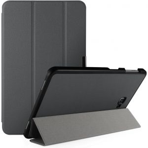 ELVORIX-Coque Compatible pour Samsung Galaxy Tab A 10.1 2016 Housse de Protection en Cuir PU &Eacute;tui Magn&eacute;tique Ultra-Mince avec Fonction Support pour SM-T580/P580/T585/P585/P585Y - Gris - Neuf