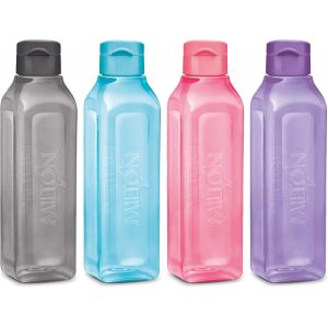 Shiba-Lot De 4 Bouteilles D'eau De Sport Carrées En Plastique À Large Goulot Réutilisable, Étanche, Pour Sacs D'école, Boîtes À Dé[2 - Neuf