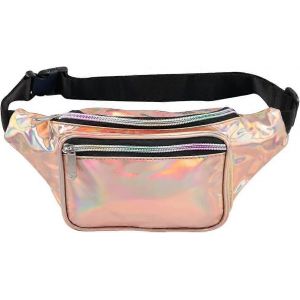 Sac banane holographique Fashion Rave Waist Bag avec ceinture réglable pour femmes et hommes - Neuf