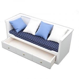 1:12 Mini Canap&eacute; Salon Meubles En Bois Maison De Poup&eacute;e D&eacute;coration - Neuf