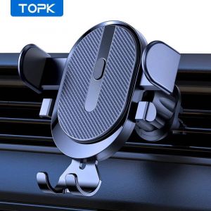 Support De Téléphone Pour Voiture,Topk 2023 Mise À Niveau,Support De Téléphone Universel À Verrouillage Automatique Avec Clip À Crochet Pour Grille D'aération De Voiture Pour Iphon.For Air Vent. - Neuf
