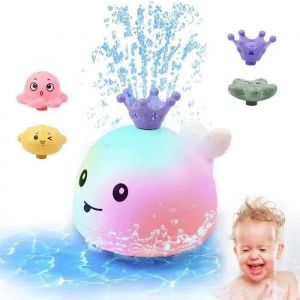Baleine &Agrave; Induction,Jouets De Bain Pour B&eacute;b&eacute;,Jouets De Bain Lumineux,Jouet D'arroseur D'eau Baleine Jouet De Piscine,Avec Tournevis - Neuf