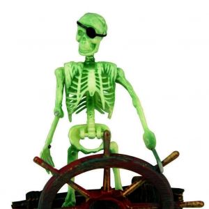 Aquarium Pirate Capitaine D&eacute;coration Paysage Squelette Ornement Aquarium R&eacute;servoir R&eacute;sine En Plastique Pour Aquarium D'eau Sal&eacute;e D'eau Douce Nouveau - Neuf