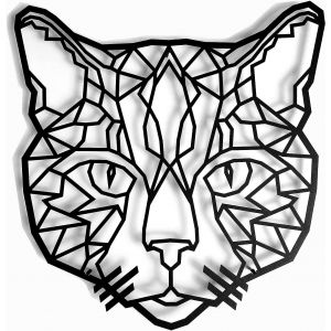 ERYI-Décoration En Métal Sculpture Murale Flottante Avec Ombres En Acier (43 X 31 Cm., Chat) - Neuf