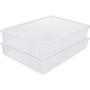 Yemaesre-Lot De 2 Boîtes De Rangement A4 En Plastique Transparent Avec Couvercles Pour Fournitures Artistiques - Volume De 3,6 Litres - Organ Ur En Plastique Pour Papier, Graines, Cartes, Images, - Neuf