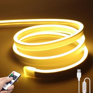 Neon LED 1m, 5V Bande Lumineuse N&eacute;on Blanc Chaud, CRI 90+ Waterproof 3000K, Bande Lumineuse Flexible en Silicone pour Cuisine, Salon, D&eacute;coration Int&eacute;rieure et Ext&eacute;rieure - Neuf