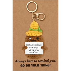 KAL-Peluche Positive Patate, Porte-Cl&eacute;s De Pomme De Terre Positive, Poup&eacute;es De Pomme De Terre Avec Carte, Cadeau Femme, Cadeau Rigolo Pour Une Amie Famille Coll&egrave;gue Couple Anniversaire - Neuf