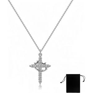 Kal-Collier Croix Femme, Croix Chretienne Femme, Pendentif Croix Chrétienne, Hypoallergénique Pendentif Croix Femme, Cadeau Bijoux Pour Femmes - Neuf