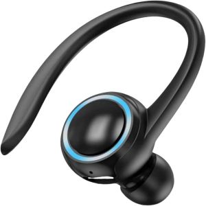 Casque Bluetooth 5.2 Avec Crochet D'Oreille Unique Sans Fil Avec Micro &Eacute;tanche,Mains Libres,T&eacute;l&eacute;phone Portable,&Eacute;couteur Pour Bureau,Sport,Camionneur,Conduite (Noir) - Neuf