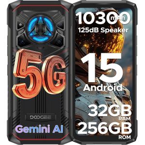 DOOGEE Blade 20 Play Incassable 5G Android 15 32 Go + 256 Go 10300mAh/33W 125dB Speakers Cam&eacute;ra 50MP/WIFI6/NFC/Face ID - Rouge - Neuf
