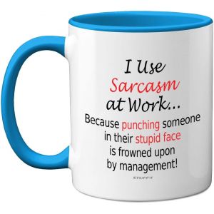 Eryi-Tasses Amusantes Pour Homme Et Femme U2013 I Use Sarcasm At Work U2013 Tasse Fantaisie Pour Collègues De Travail, Cadeau Amusant De Noël, Cadeau D'anniversaire, Passe Au Lave-Vaisselle, Tasse - Neuf
