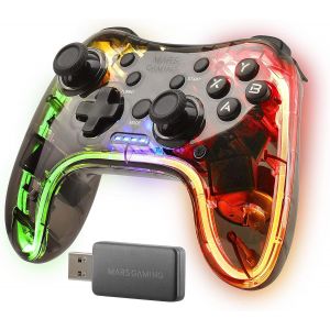 Mgp-24, Manette De Jeu Sans Fil 2.4gpro, Neon Rgb, Dual Haptic Vibration, Joysticks Analogiques, Contôleur Pour Pc, Ps3, Ps4, Xbox360, Raspberry Pi, Mac, Android - Neuf