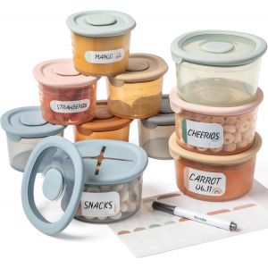 Petit Pot Conservation B&eacute;b&eacute; Silicone, Lot De 6 Pot Bebe Repas, Pot Bebe Conservation 120ml, Bo&icirc;tes De Conservation 100% Herm&eacute;tique, Sans Bpa, Graduation, R&eacute;siste Choc Thermique, Cong&eacute;lation - Neuf