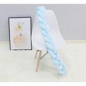 3m Tour De Lit B&eacute;b&eacute; Coussin Serpent Coussin Tress&eacute; Pare-Chocs Velours Tour De Canap&eacute; Souple Bleu - Neuf