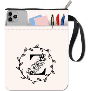 Eryi-Couverture De Livre Lettre Z Pochette De Livre Avec Fermeture Éclair Poche Supplémentaire En Tissu Lavable Double Face Initiale Alphabet Plantes Protecteur De Cahier Pour Lecteur De Livres - Neuf