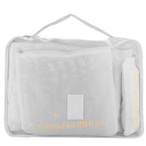 Hjlian Lot De 6 Pochettes De Rangement Pour Vetements De Voyage, Sacs, Valises Portables, Organisateurs De Bagages (Gris) - Neuf