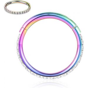 Kal-Piercings En Acier Chirurgical 316l Et Oxyde De Zirconium Pour Oreille Et Nez - Calibres 20, 18, 16, 14 - Anneaux Pour Homme Et Femme - Neuf