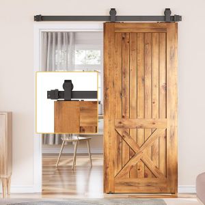 Ensemble Complet De Porte Coulissante Top 150Cm,Rail De Coulissement Pour Système De Porte Coulissante Avec Guide Au Sol,Rail Durable Parfait Pour Gagner De L'Espace - Neuf
