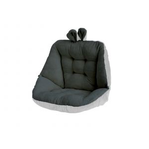 Coussin de chaise de bureau gris 45x45cm avec dossier et sangles - Neuf