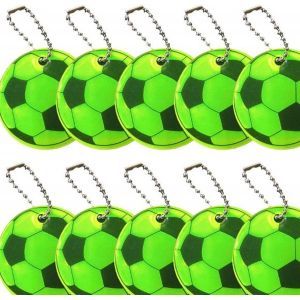 Acdsgd-Lot De 10 Pendentifs R&eacute;fl&eacute;chissants De Football, Sacs D'&eacute;cole, De S&eacute;curit&eacute;, Pour Sacs D'&eacute;cole, Animaux De Compagnie, &Eacute;quitation, Randonn&eacute;e (5 Cm X 5 Cm) - Neuf