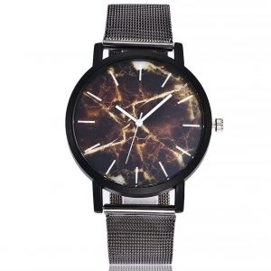 Montre-Bracelet Unisexe Vansvar A Quartz Avec Cadran Marbre Et Bracelet En Maille D'alliage (V237-2) - Neuf