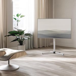 Support TV sur Pied en Acier de 32 &agrave; 65 Pouces R&eacute;glable en Hauteur 934.5MM-1457MM avec Base en Forme de X,Pied T&eacute;l&eacute;vision Pivotant 40&deg; Inclinaison 12&deg; jusqu'&agrave; 40KG, Max. VESA 600x400mm - Neuf