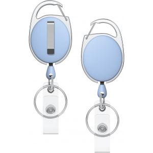 5 Pack Porte Cl&eacute; R&eacute;tractable Robuste Pour Porte Badge Enrouleur Bo&icirc;tier Abs Color&eacute; Avec Bobine De Ressort Acier Inoxydable Mousqueton En Corde De Nylon De 60 Cm Et Anneau De Cl&eacute;, 5 Couleurs - Neuf