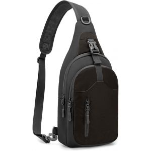 RFCBC-Sacoche Homme Bandouliere, Sac de Poitrine Sacoche Bandoulière avec Multi-Compartiments Léger Casual Sling Bag pour Homme et Femme pour Randonnée Cyclisme Voyage Camping (noir) - Neuf