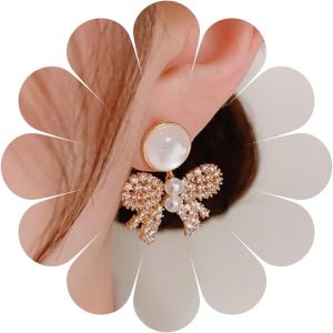 Chenquansarl-Boucles D'oreilles Boho Opale Boucles D'oreilles Boucles D'oreilles Pendantes Avec Noeud En Plaqu&eacute; Or Pour Femmes Et Filles - Neuf