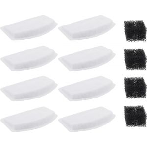 Lot De 8 Filtres De Fontaine &Agrave; Eau Pour Animaux De Compagnie Avec 4 &Eacute;ponges Noires Compatibles Avec Les Fontaines Zeepet En Acier Inoxydable D60/3l 9 X 6 X 1,2 Cm - Neuf
