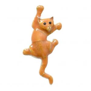 Dr&ocirc;le Alliage De Zinc Vilain Chat Broche Jaune R&eacute;sine &Eacute;poxy Animal Pin - Neuf