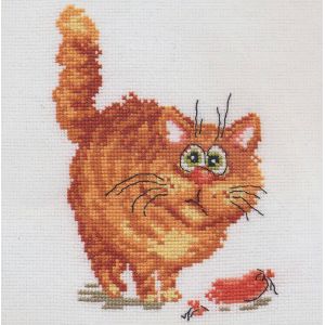 Kit Point De Croix Compt&eacute; "Petit Voleur" 10x14 Cm - Neuf