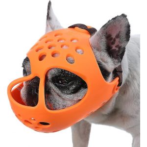 Museliere Pour Chien A Museau Court, En Silicone Souple Et Respirant, Ideale Pour Mordre, Macher Et Lecher, Ideale Pour Les Chiens A Face Plate - Dwdz - Neuf