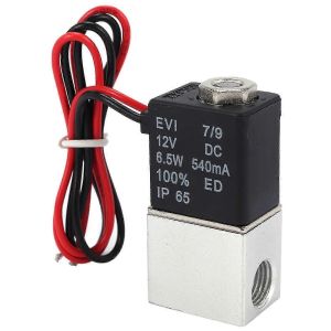 Électrovanne DC12V 1/4 pouce 2 voies normalement fermées vannes pneumatiques à action directe pour l'eau air gaz - Neuf