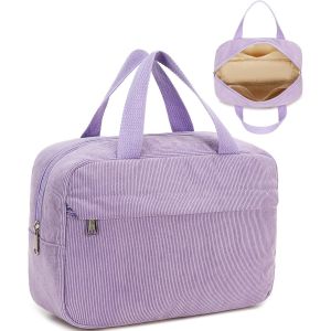 MAA-Trousse de maquillage, trousse de maquillage de voyage, trousse à bijoux, sac cosmétique, sac cosmétique, organisateur pour femmes et filles, Cordon violet, Taille L - Neuf