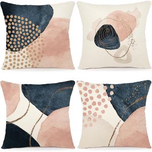Cauc-Housse De Coussin 40 X 40 Lot De 4 Housse Coussin En Lin Coussin De Canap&eacute; Moderne Boho Coussin Canape Motif Abstrait Coussin Canape Chambre Canap&eacute; Ext&eacute;rieur Housse Oreiller 40 X 40 A091 - Neuf