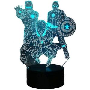 Avengers Veilleuse,3d Led Spiderman Jouets Veilleuse Télécommande Intelligente 16 Couleur - Neuf