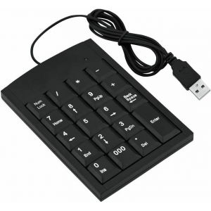 Mini Clavier Num&eacute;rique Portable Usb Pav&eacute; Num&eacute;rique Pour Ordinateur Portable Bureau Ordinateur Pc Avec C&acirc;ble Usb 1.3M Noir - Neuf