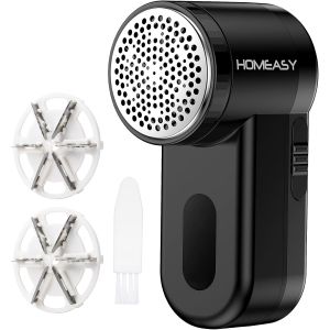 KALANKA-Rasoir Anti-Bouloche &Eacute;lectrique, Machine Anti Peluche &Eacute;limination Rapide et Efficace Peluches, Lame &agrave; 6 Feuilles, 2 Vitesses Ajustables, Aliment&eacute; par Piles (Non Inclus), Noir - Neuf