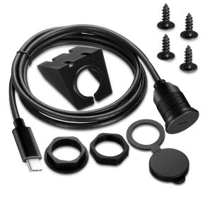 JGD-Coupleur Montage sur Panneau USB 3.0 Type C,C&acirc;ble D'extension de Connecteur Montage sur Panneau M&acirc;le &agrave; Femelle USB C pour voiture, bateau, moto(2M) - Neuf