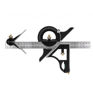 XYONG Regle equerre combinee de 300 mm, outil de mesure reglable pour menuiserie, ingenierie, travail du bois, reparation a domicile - Neuf