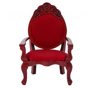 Chaise de salle a manger miniature vintage en bois sculpte pour maison de poupee 1:12 - Neuf