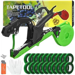 ChenQuanSarl-Machine À Nouer Les Plantes Tuteur Tomate Cerclage Machine Outil Jardinage Plante Liée Outils Jardinage Avec 20 Rouleaux De Ruban Adhésif Vert Pour Jardin Fruits Légumes Fleurs Tomates V - Neuf