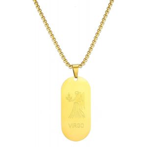 Trahoo-Collier Signe Astrologique Pendentif Argent/Or/Noir Zodiaque Collier Cadeau De Noël Hommes - Neuf