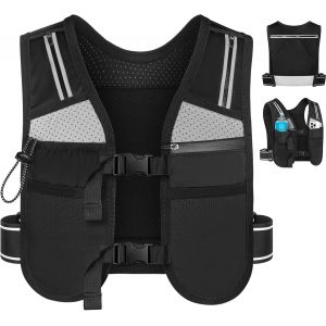 Jexnovashop-Gilet Hydratation Running Femme Et Homme,R&eacute;fl&eacute;chissant Gilet Course A Pied,L&eacute;ger Sac &Agrave; Dos D'hydratation Sac &Agrave; Dos Trail R&eacute;glable Pour Marathon, Randonn&eacute;e, Cyclisme - Neuf